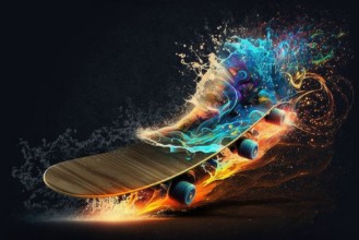 Kép Skateboard on fire