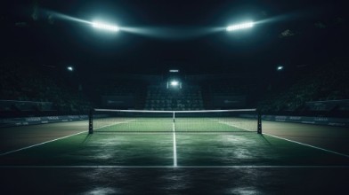 Image de Court de tennis avec projecteurs