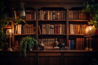 Picture of Intricate wooden bookshelf I