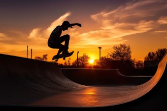 Image de Skatepark au coucher du soleil