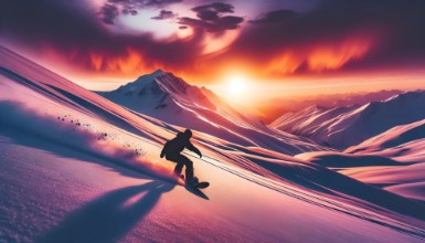 Picture of Snowboard downhill