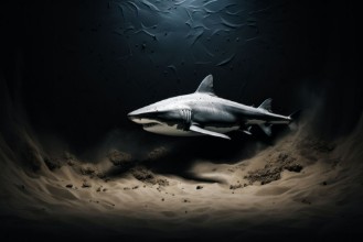 Image de shark in sandy depths