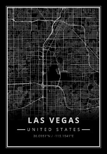 Picture of Street Map Art of Las Vegas