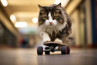 Imagem de Gato andando de skate