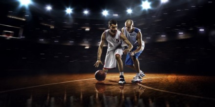 Bild von Two Basketball Players in Action