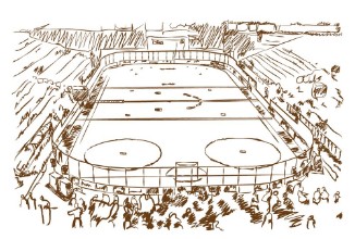 Bild på Ice skating stadium sketch in vector