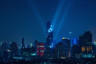 Picture of Bangkok night view with skyscraper