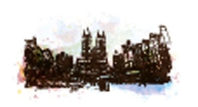 Bild på Watercolor sketch of Westminster Abbey London UK United Kingdom England in vector illustration