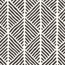 Bild på Seamless geometric doodle lines pattern in black and white Adstract hand drawn retro texture