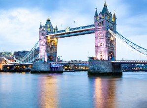 Picture of Tower bridge at night London UK