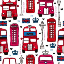 Picture of Seamless love London UK red travel icon background pattern