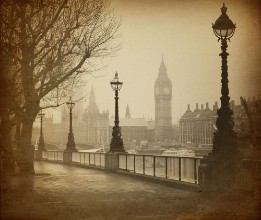 Afbeeldingen van Vintage Retro Picture of Big Ben  Houses of Parliament London