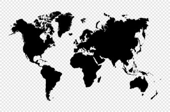 Afbeeldingen van Black silhouette isolated World map EPS10 vector file