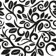 Afbeeldingen van Black and white or transparent seamless floral background