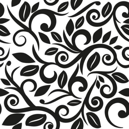 Afbeeldingen van Black and white or transparent seamless floral background