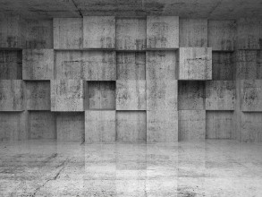 Image de Abstract empty concrete interior with cubes on the wall