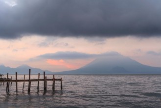 Image de Pier on the Atitlan Lake in Guatemala at Sunrise