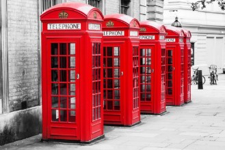 Bild på Telefonzellen in London im Color-Key-Verfahren