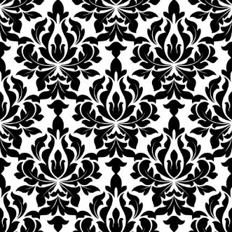 Bild på Black colored floral arabesque seamless pattern