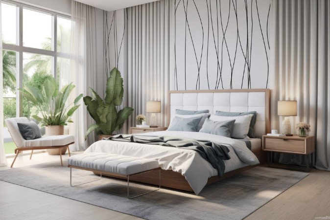 Image de Seamless background with black lines and curves