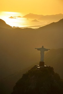 Bild på Aerial view of Christ on Corcovado Hill Rio de Janeiro Brazil