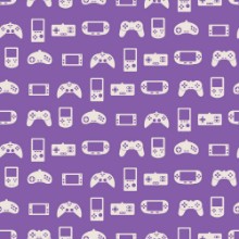 Picture of Seamless background with game consoles for your design