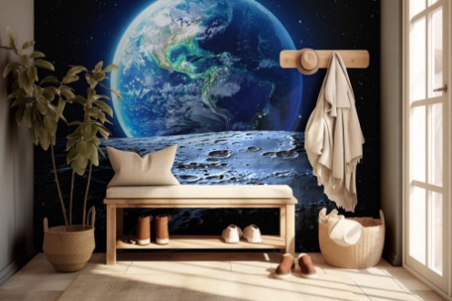 Obrazek Blue earth view from moon surface - Usa