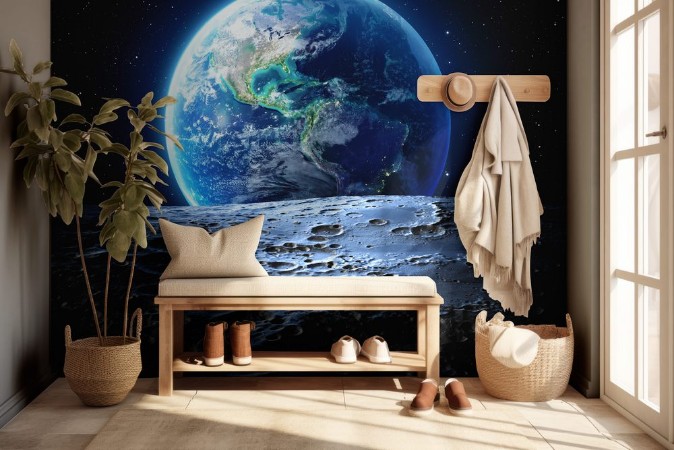 Image de Blue earth view from moon surface - Usa