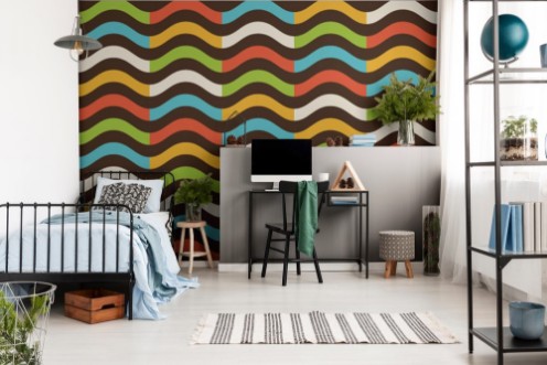 Bild på Vintage colorful wave pattern