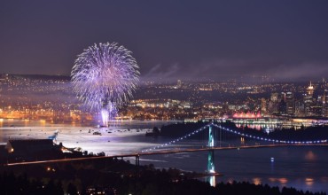 Picture of Canada Day fireworks in Downtown Vancouver