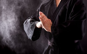 Picture of Closeup of male karate fighter hands