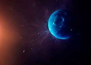 Immagine di Nettuno con le lune
