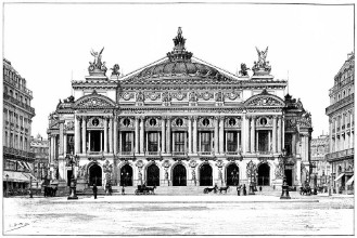 Bild på Facade of the opera vintage engraving