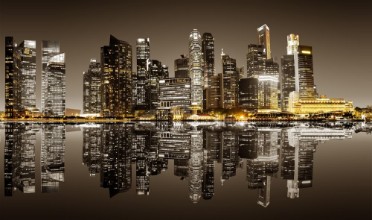 Afbeeldingen van Singapore downtown night view