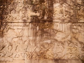 Picture of Details of stone carvings at Bayon Temple  Angkor Wat Cambodia