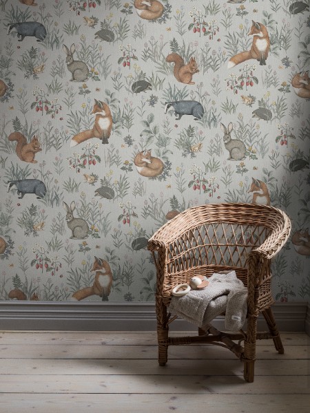Forest Friends Mural - 7480 wallpaper Boråstapeter