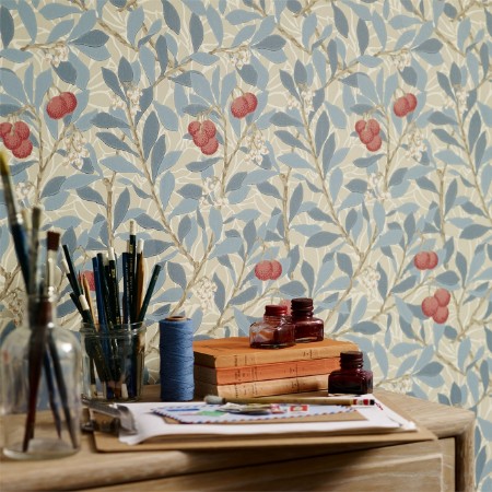 Arbutus Woad/Russet - DM3W214718 wallpaper William Morris