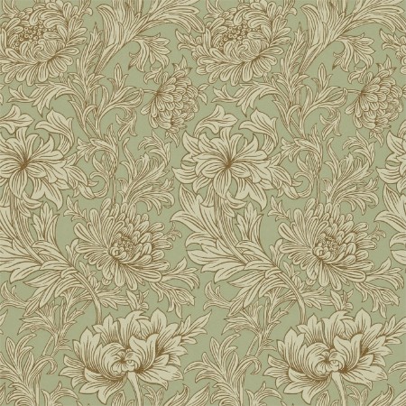 Chrysanthemum Toile Eggshell/Gold - DMOWCH104 wallpaper William Morris