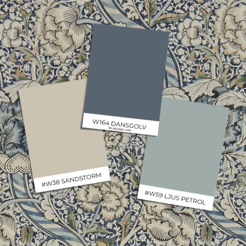 Wandle Blue/Stone - 216422 wallpaper William Morris