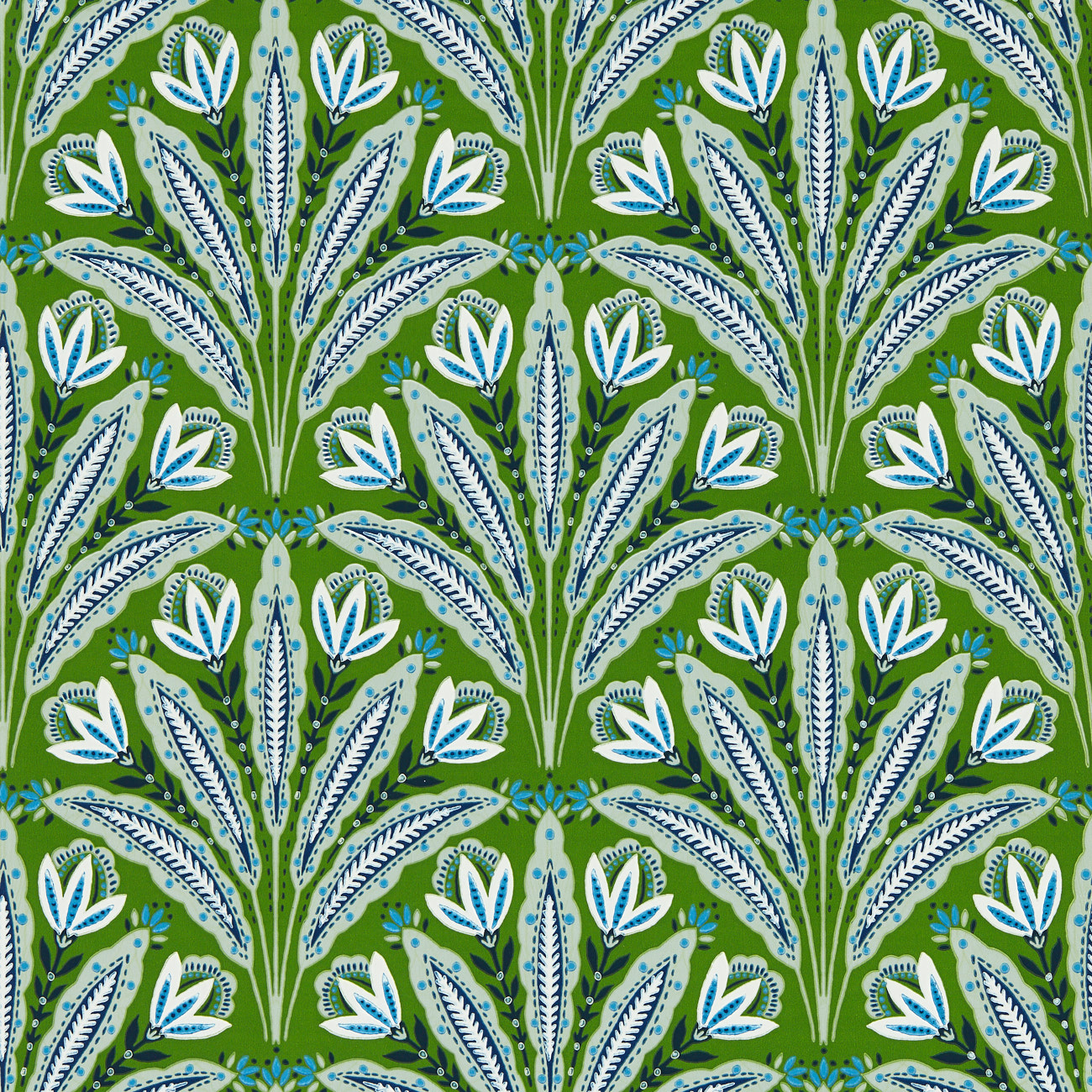 Attingham Cobalt/Green - W0193/01 wallpaper 