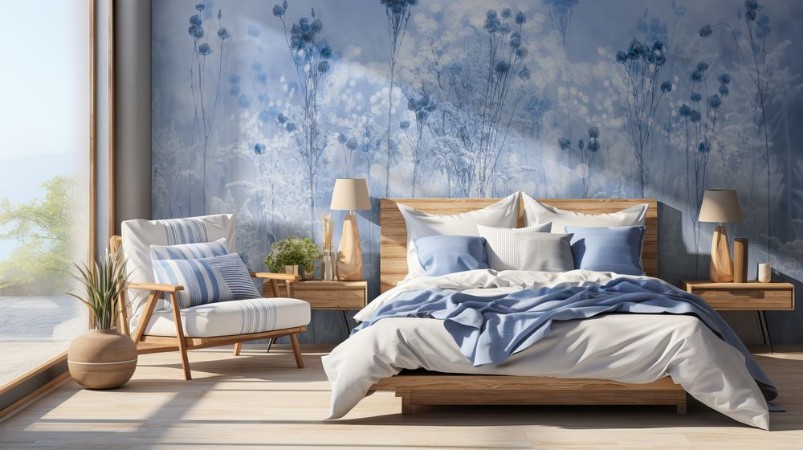 Icy Blue Flowers - 2431561 photowallpaper Wallpassion