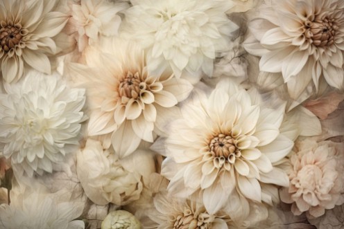 Vintage Floral with Dahlia - 2578266 photowallpaper Wallpassion