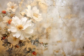 Vintage Floral with Cosmos - 2578336 photowallpaper Wallpassion