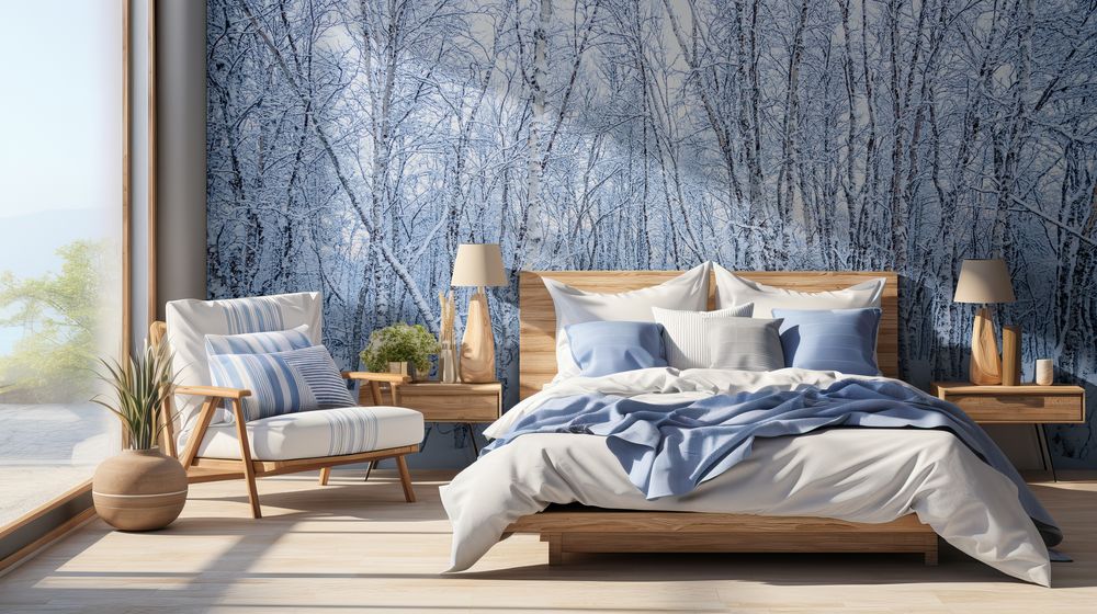 Birches in the snow - f1140979 photowallpaper Wallpassion