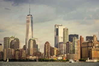 Evening Light over Manhattan in New York - f1500606 photowallpaper Wallpassion