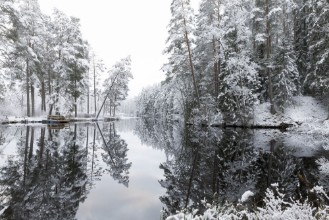 Winter Lake Reflection - f1770894 photowallpaper Wallpassion