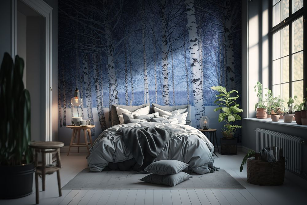 Winter Birches in Dalarna - f1900140 photowallpaper Wallpassion