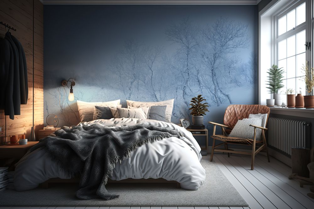 Dwarf Birch in Winter Landscape - f1902200 photowallpaper Wallpassion