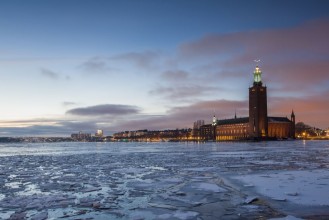 Stockholm City Hall in Winter - f2200065 photowallpaper Wallpassion