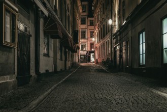 Evening in Old Town Stockholm - f2360114 photowallpaper Wallpassion